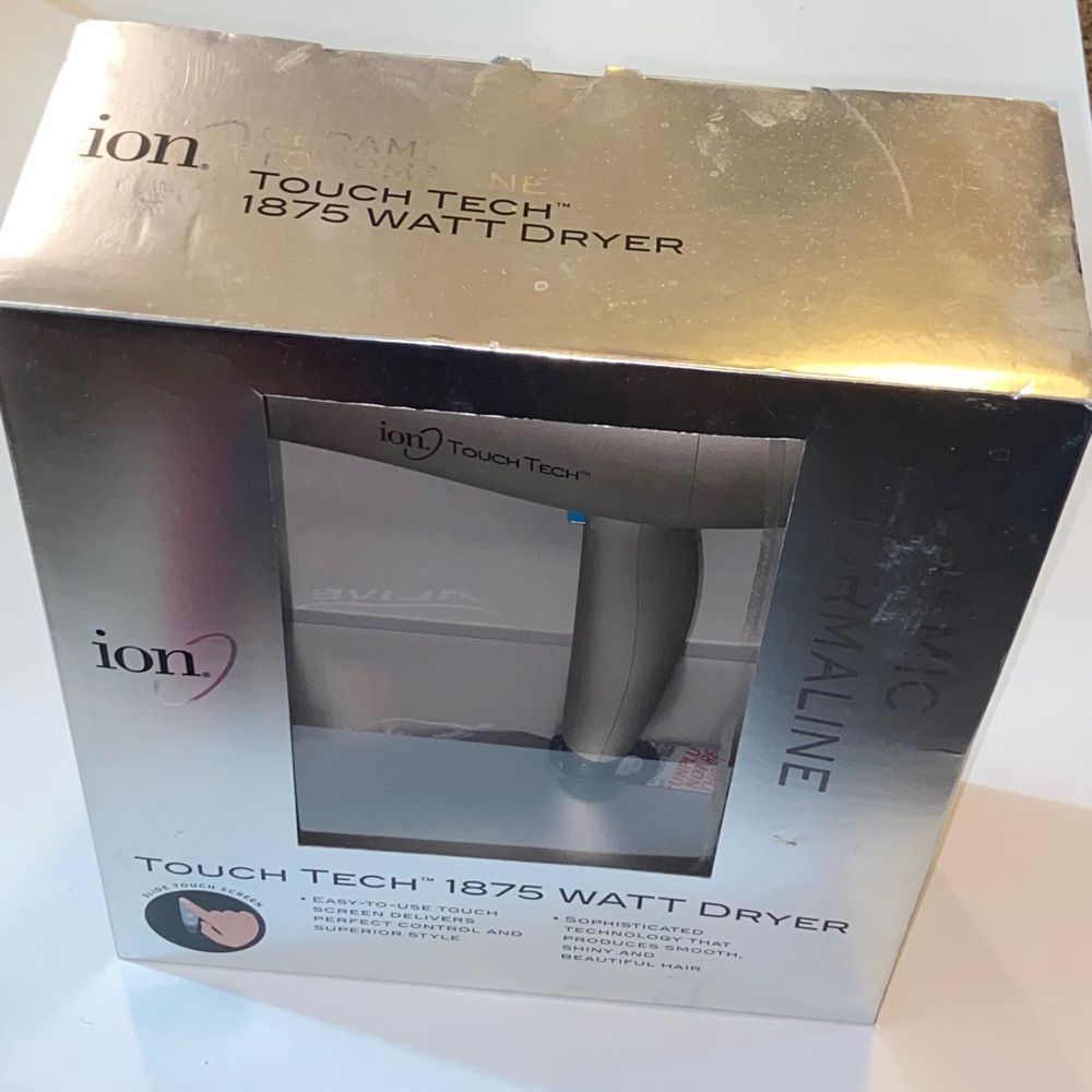 Ion Ceramic Tourmaline Touch Tech 1875 Watt Hair Dryer New